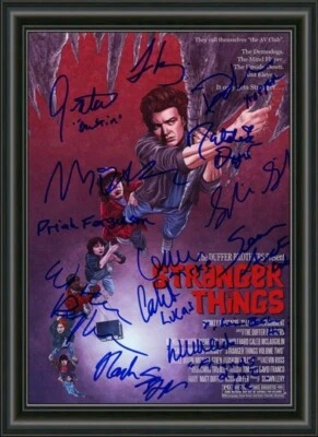 STRANGER THINGS  MOVIE PHOTO POSTER SIGNED BY CAST  - A4 PHOTO POSTER - image 1 of 4
