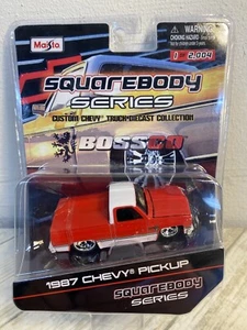 Maisto 87 1987 Chevy Silverado Pickup Truck Squarebody BOSSCO Chevrolet 2004 Red - Picture 1 of 3