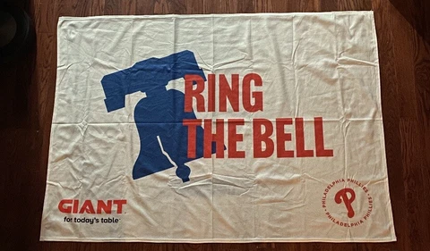 2022 Philadelphia Phillies SGA - GIANT RING THE BELL FLEECE BLANKET - BRAND NEW! Cover