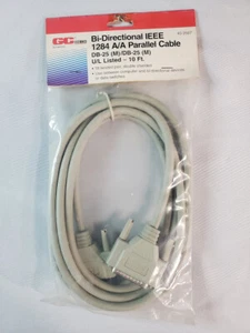 10ft IEEE 1284 Cord 25 Pin DB25 to 25 Pin DB25 Male/Male Parallel Cable 10' - Picture 1 of 4
