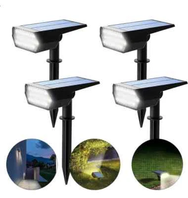 SmartYard Solar Spot Lights 53 LEDs, 2 Modes Pathway/Wall Auto On/Off 4 Pack