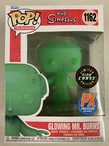 Glowing Mr. Burns (CHASE) 1162 ~ The Simpsons ~ Funko Pop Vinyl ~ PX Excl + P/P Cover