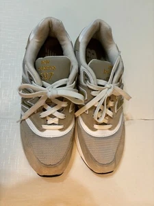 New Balance 597 Mens Gold Beige Running Shoes Sneakers size 9.5" - Picture 1 of 7