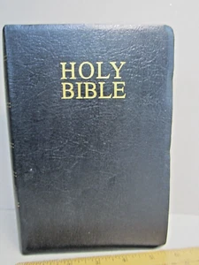 HOLY BIBLE Zondervan 2002 King James leather Black Helps Red Letter Words Christ - Picture 1 of 16