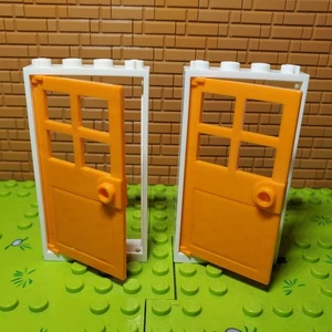 Lego Lote de 2 60596 Marco de Puerta Blanco 1x4x6 y 60623 Puerta Naranja - Imagen 1 de 2