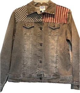 Giacca jeans donna taglia small bandiera country abbigliamento western Diane Gilman - Foto 1 di 7