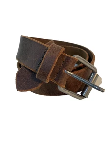 F&L klassischer Herren 40 (für 38 Taille) dicker Echtleder Gürtel Vintage Look braun - Bild 1 von 14