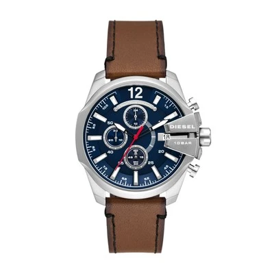 Orologio Uomo DIESEL BABY CHIEF DZ4599 Chrono Pelle Marrone Blu - Imagen 1 de 3