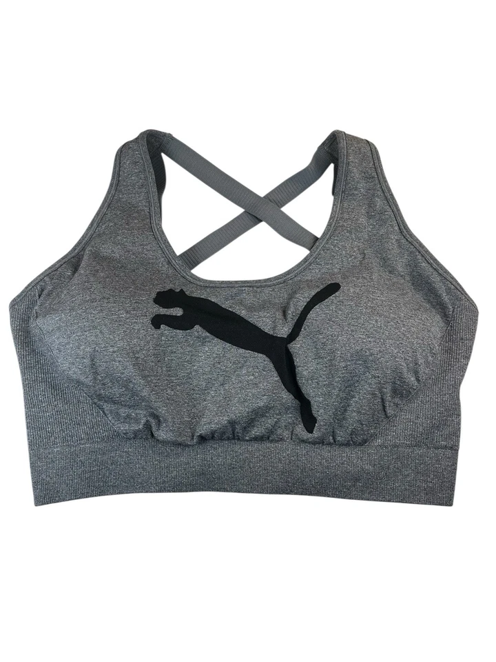 PUMA Womens Plus Size 1X Drycell Low Support Seamless Strappy Racerback Bra