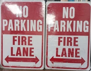 Hochwertiges Aluminium PARKVERBOT / FEUERSPUR Schild 12" x 18" / versiegelt 2 Stk. - Bild 1 von 3