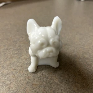 Vintage Westmoreland weiße Glasfigur Französische Bulldogge Hund ** - Bild 1 von 9