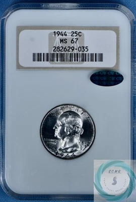 1944 Washington Quarter NGC MS 67 - Frosty Brilliant Glow!!! - Image 1 of 4