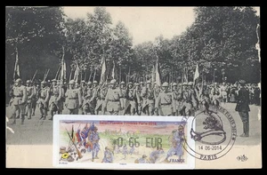 FRANCE 2014 Carte Maximum Card ATM LISA - Salon Planète Timbres Paris Guerre War - Imagen 1 de 1