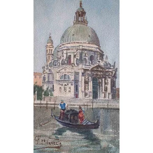 Venedig Santa Maria della Salute Alte  Ansicht Italien Monogramm Aquarell 1893 - Picture 1 of 5