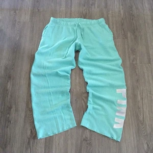 Pantalones deportivos relajados Victoria Secret ROSA logotipo grande verde azulado con plata L - Imagen 1 de 7
