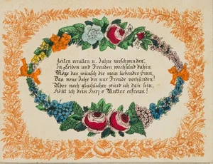 Glückwunschkarte für die Mutter, Glückwunschbillet Biedermei Unbekannt (19.Jhd) - Picture 1 of 4