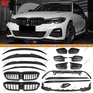 Kit de carrocería de alerón de rejilla de labio trasero delantero de carbono seco para BMW Serie 3 G20 M340i 20-22 - Imagen 1 de 59