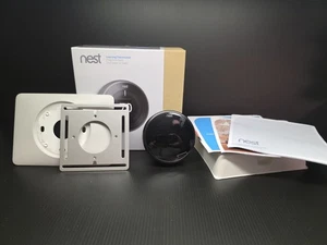 Used Black Google Nest 3rd Gen Learning Programmable Thermostat Kit T3016US - Picture 1 of 8