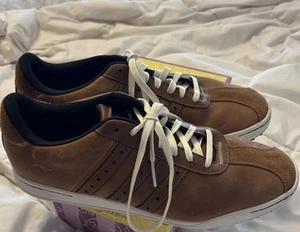 Adidas Adicross Spikeless Classic Golf Shoes Brown Nubuck Leather Men's Size 13 - Picture 1 of 20