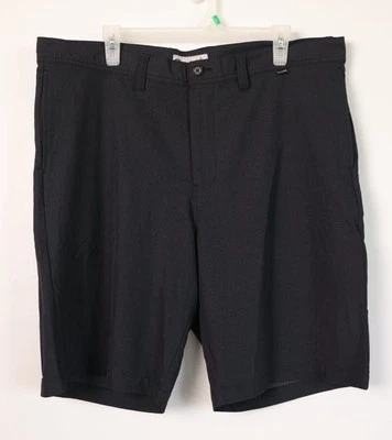 Travis Mathew 短裤男式 38 黑色高尔夫斜纹布弹力短裤 10 英寸内缝 — 第 1/4 张图片
