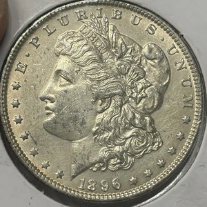 1896 P $ 1 UNITED STATES MORGAN SILVER DOLLAR AU/UNC TONED BEAUTY - Bild 1 von 7