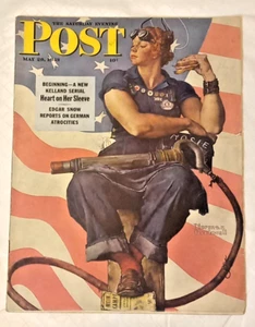 Saturday Evening Post May 29 1943 Norman Rockwell WWII Rosie the Riveter F01E - Picture 1 of 16
