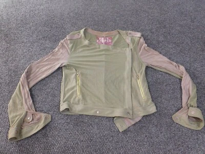 Free People Jacket XS Green sheer womens nylon lightweight snap zip - Image 1 of 4