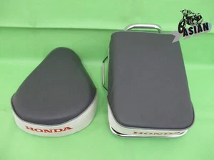 Fit HONDA C70 C90  “GRAY +WHITE” SEAT COMPLETE  & RACK CARRIER  SET  [as441] - Picture 1 of 5