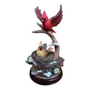 Bradford Exchange Nature's Masterpieces Cozy Cardinals Sculpted Songbird - Picture 1 of 6