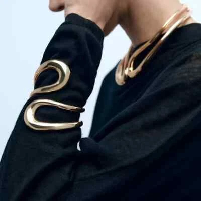 Damen Armreif oder Choker / Armband Edel Luxus Sexy Gold o. Silber aus Metall - Bild 1 von 4