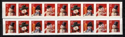 USA, SCOTT # 3680-3683, SET OF 2 STRIPS MNH CHRISTMAS SNOWMAN PNC9 #G1111 G1112 - Image 1 of 3