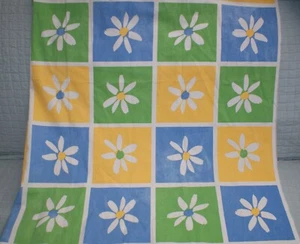 Tapicería retro verde margarita azul + tela artesanal floral decoración del hogar panel 27 x 48 W - Imagen 1 de 4