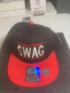 SWAG Hat- Headlines Snap Back- Black/Red- New - Picture 1 of 1