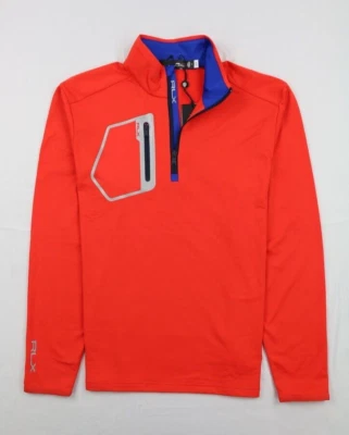 RLX Ralph Lauren Driver Luxury Half Zip Pullover - Tomato/Heritage Royal Size M - Image 1 of 4