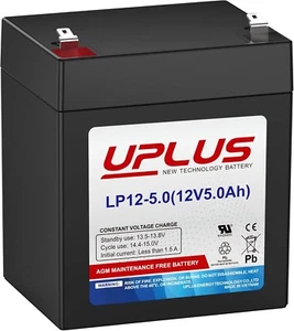 UPLUS LP12-5 12 Volt 5Ah Rechargeable AGM Battery, DJW12-4.5 SLA Battery Replace - Picture 1 of 8