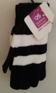 BOBBIE BROOKS 1 PAR DE GUANTES DE PUNTO PARA DAMA NEGROS CON RAYAS BLANCAS TALLA ÚNICA A-16 - Imagen 1 de 2