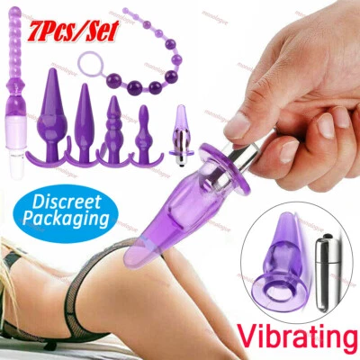 Kit de Entrenador Anal para Principiantes Set Plug Consolador Cuentas Masajeador de Próstata Juguetes Sexuales Foto 1 de 4