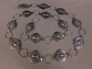Sterling Silver 39" LInk Concho Belt + - Picture 1 of 3