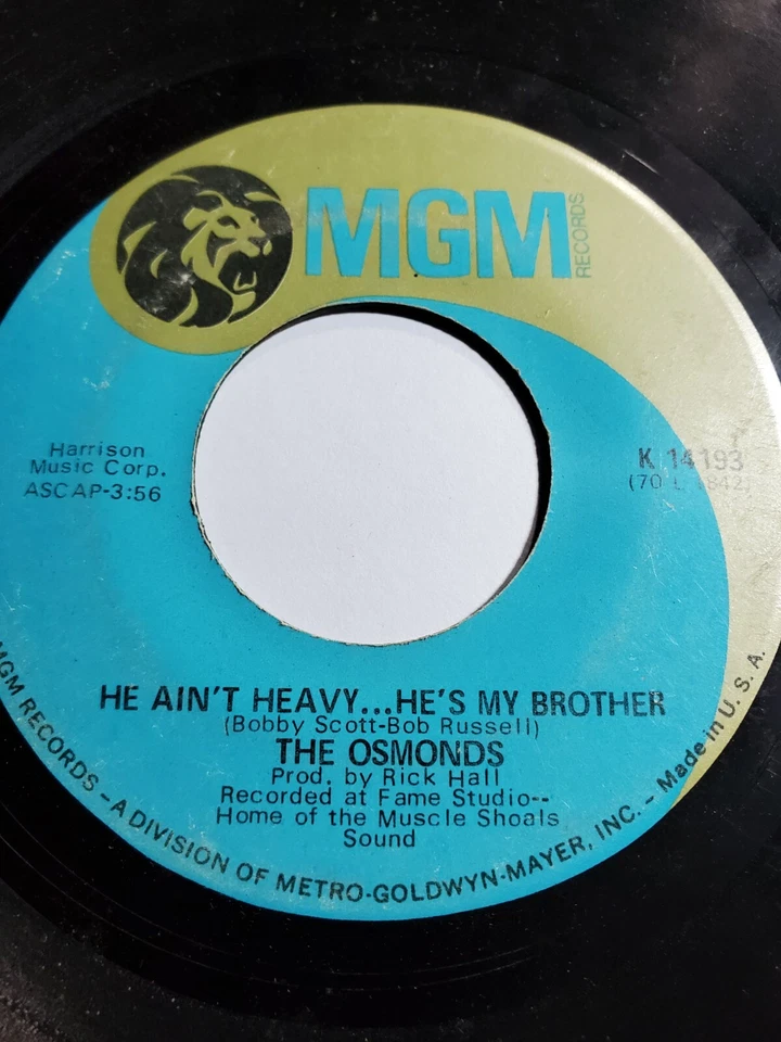 THE OSMONDS -HE AIN'T HEAVY... HE'S MY BROTHER / ONE BAD APPLE VG F79 - Image 1 of 1
