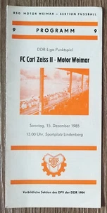 Programm DDR Liga 1985/86 Motor Weimar - FC Carl Zeis Jena II - Picture 1 of 3