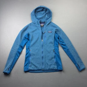 Patagonia Women’s XS Full Zip Hooded Fleece Jacket Blue Polartec Outdoor Hiking - Picture 1 of 17