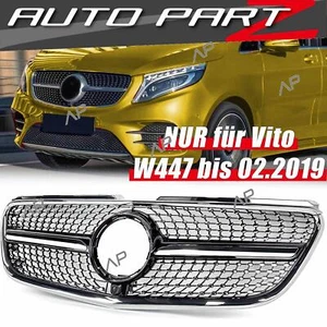 Parrilla del radiador parrilla delantera diamante negro para Mercedes Benz Vito W447 2014-02/2019 - Imagen 1 de 12