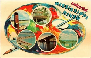 Postal colorida del río Mississippi - Imagen 1 de 2