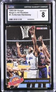 1993 NBA Hoops Magic's All-Rookie Team Anfernee Hardaway #3 CGC 8 NM/MINT RC SSP - Picture 1 of 2