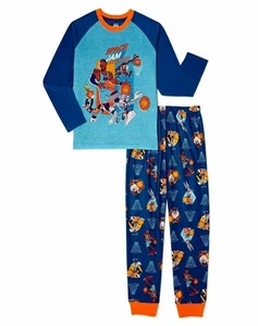 Space Jam Boys Long Sleeve Pajamas 2 Piece Set Size XS 4/5 - Picture 1 of 3