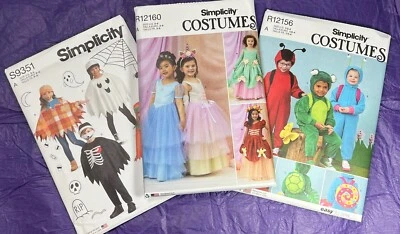 Simplicity Kids Costume Sewing Patterns Halloween Cosplay Lot Of 3 - Image 1 of 4