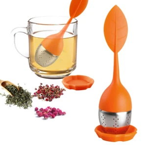 Tea Infuser Loose Tea Leaf Strainer Herbal Spice Silicone Filter Diffuser - Picture 1 of 7