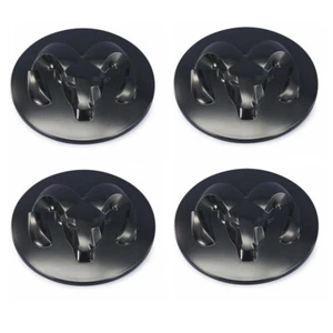 Mopar Set Of 4 Black Rams Head Wheel Center Cap For Dodge Ram 2500 3500 - Picture 1 of 1