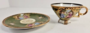 Ardalt Lenwile Mini Teacup and Saucer Hand Painted Occupied Japan - Picture 1 of 5