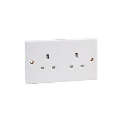 9142 PRO ELEC Enchufe 2 Toma sin Interruptor - Imagen 1 de 2